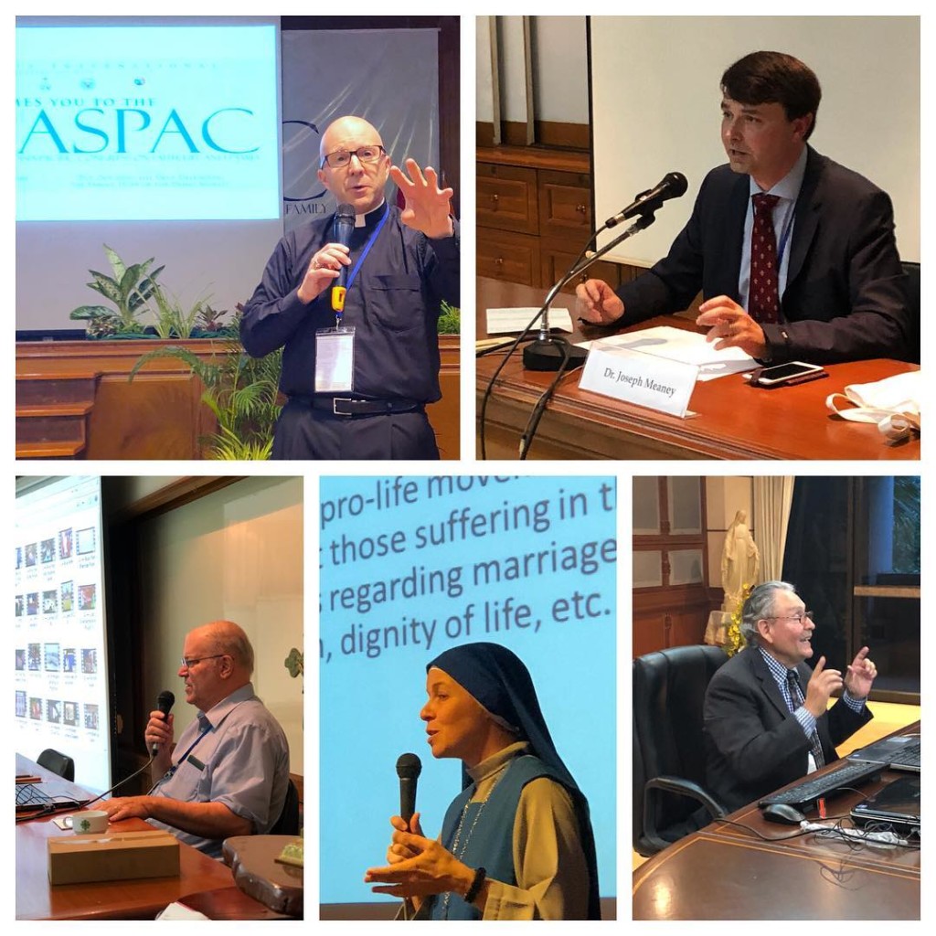 Don Shenan Boquet, Dr. Joseph Meaney, Dr. Brian Clowes, Madre Compassionis, SSVM e Mario Rojas hanno tenuto le loro presentazioni il primo giorno del Congresso HLI Asia Pacifico sulla vita e la famiglia della fede (ASPAC) a Bangkok, in Tailandia.